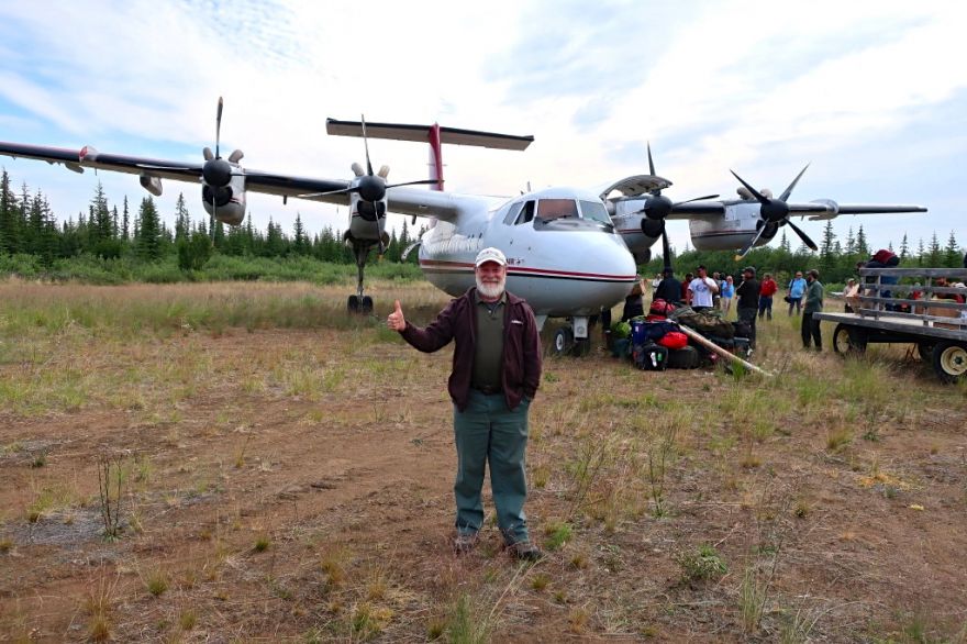 Donny just after landing at Trophy Lodge